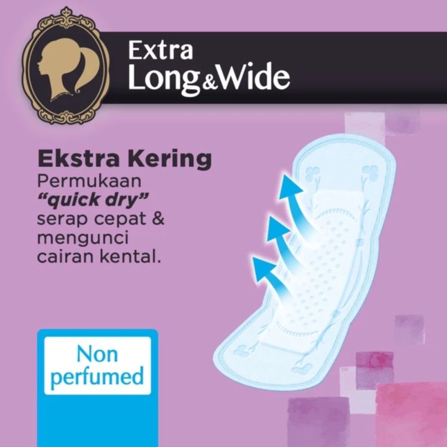 Laurier Extra Long & Wide Non Perfume Pantyliner 40pads