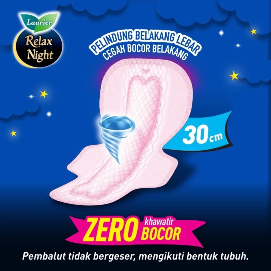 Laurier Relax Night Wing 30cm Pembalut Wanita 16pads