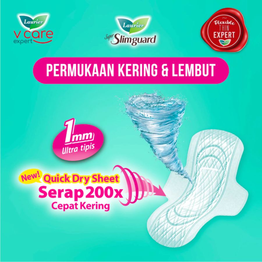 Laurier Super Slimguard Wing 22.5cm Pembalut Wanita 20pcs