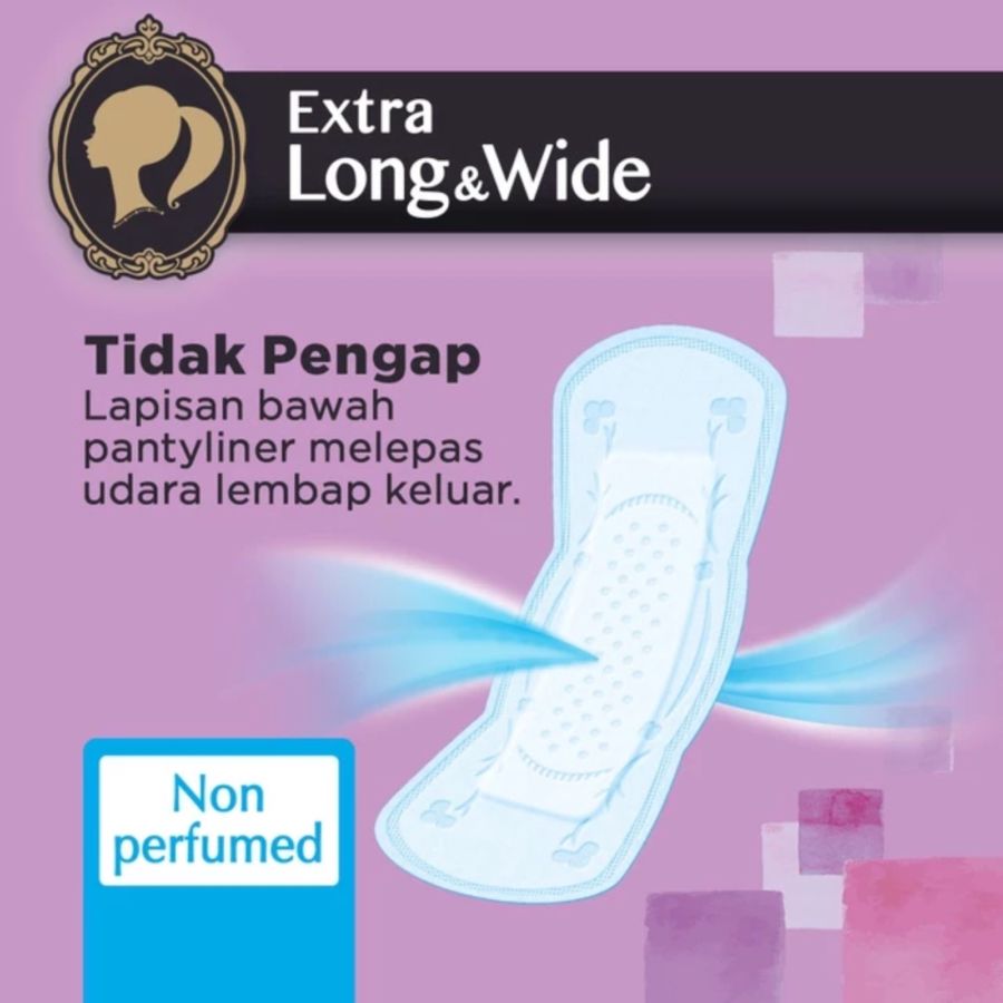 Laurier Extra Long & Wide Non Perfume Pantyliner 40pads