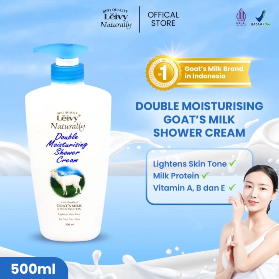 Leivy Naturally Double Moisturising Shower Cream Bottle 500ml