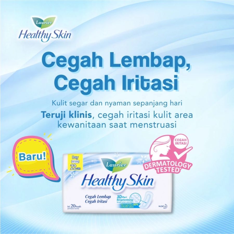 Laurier Healthy Skin Day Non Wing 22 cm Pembalut Kewanitaan 20pads