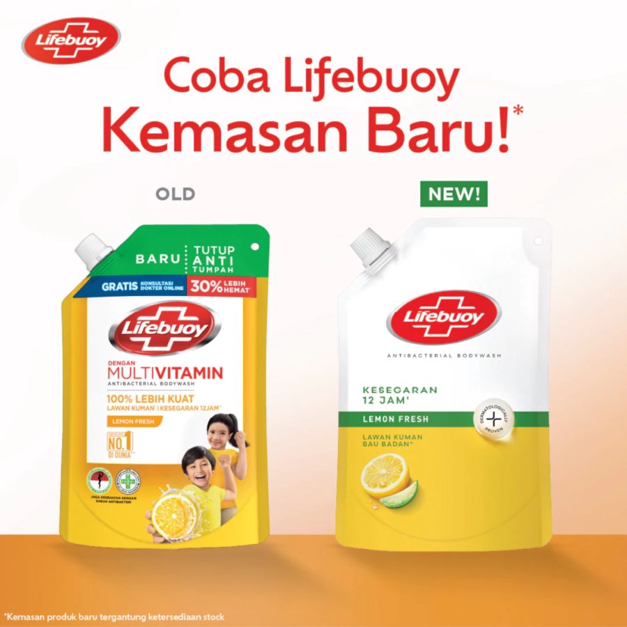 Lifebuoy Lemon Fresh Anti Bacterial Body Wash Pouch 380ml