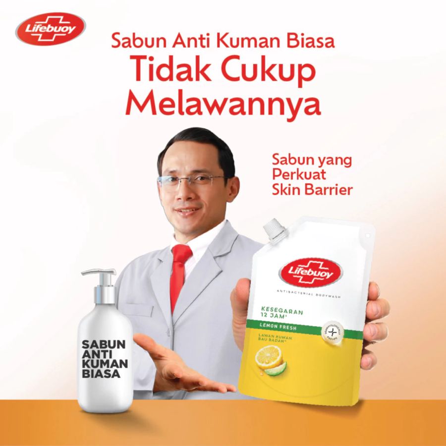 Lifebuoy Lemon Fresh Anti Bacterial Body Wash Pouch 380ml