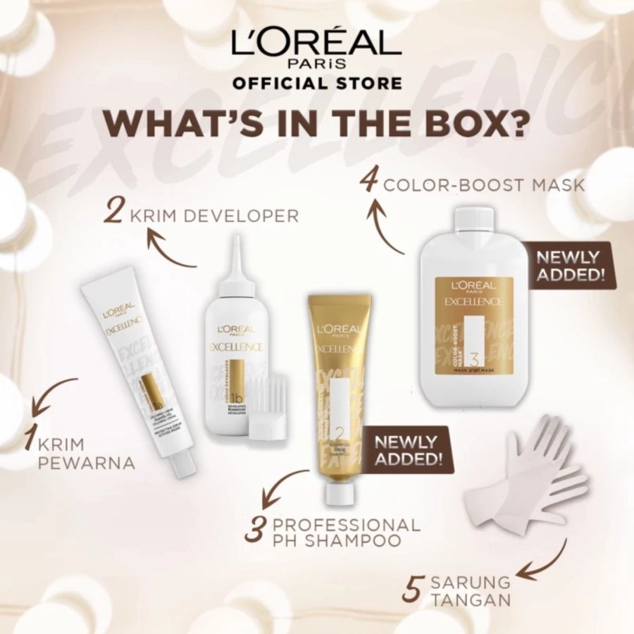 Loreal Excellence Fashion 6.45 Ultra Light Golden Brown Pewarna Rambut 1pcs