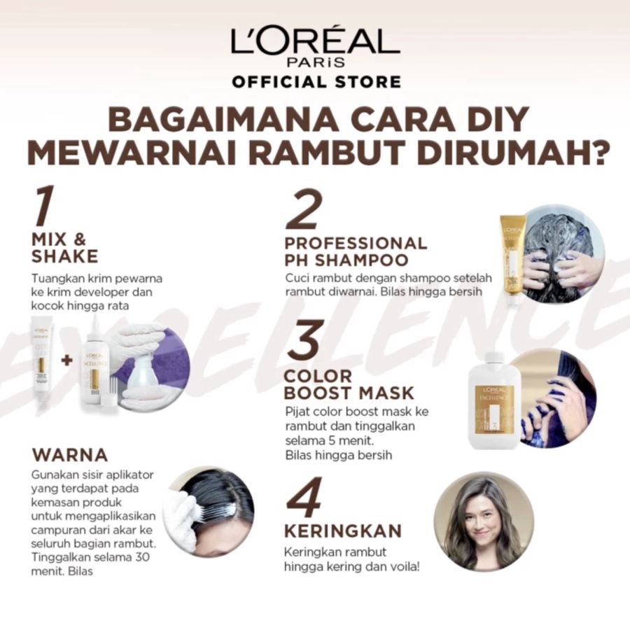 Loreal Excellence Fashion 6.35 Ultra Light Natural Brown Pewarna Rambut 1pcs