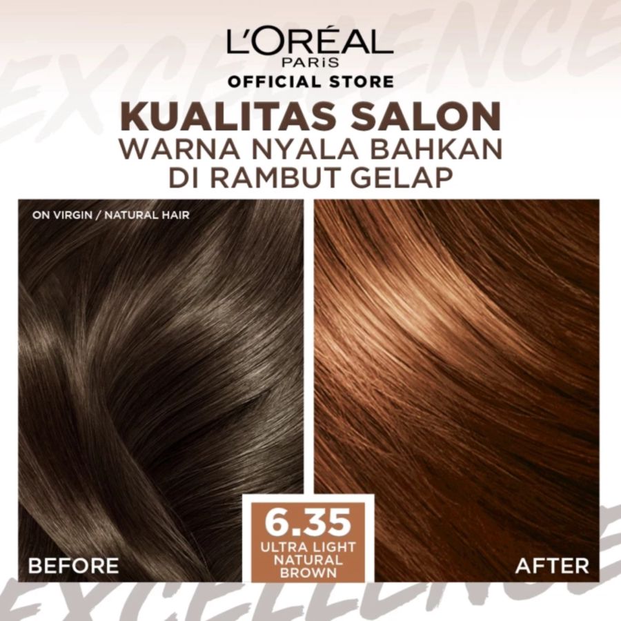 Loreal Excellence Fashion 6.35 Ultra Light Natural Brown Pewarna Rambut 1pcs