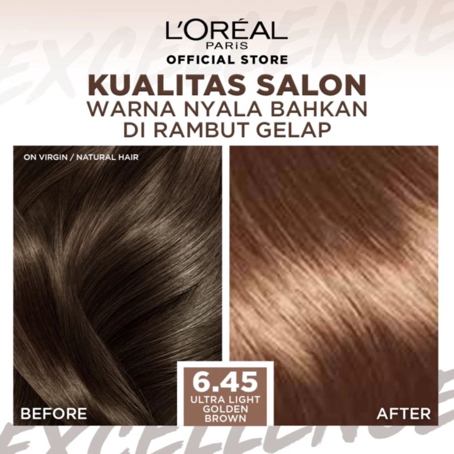 Loreal Excellence Fashion 6.45 Ultra Light Golden Brown Pewarna Rambut 1pcs