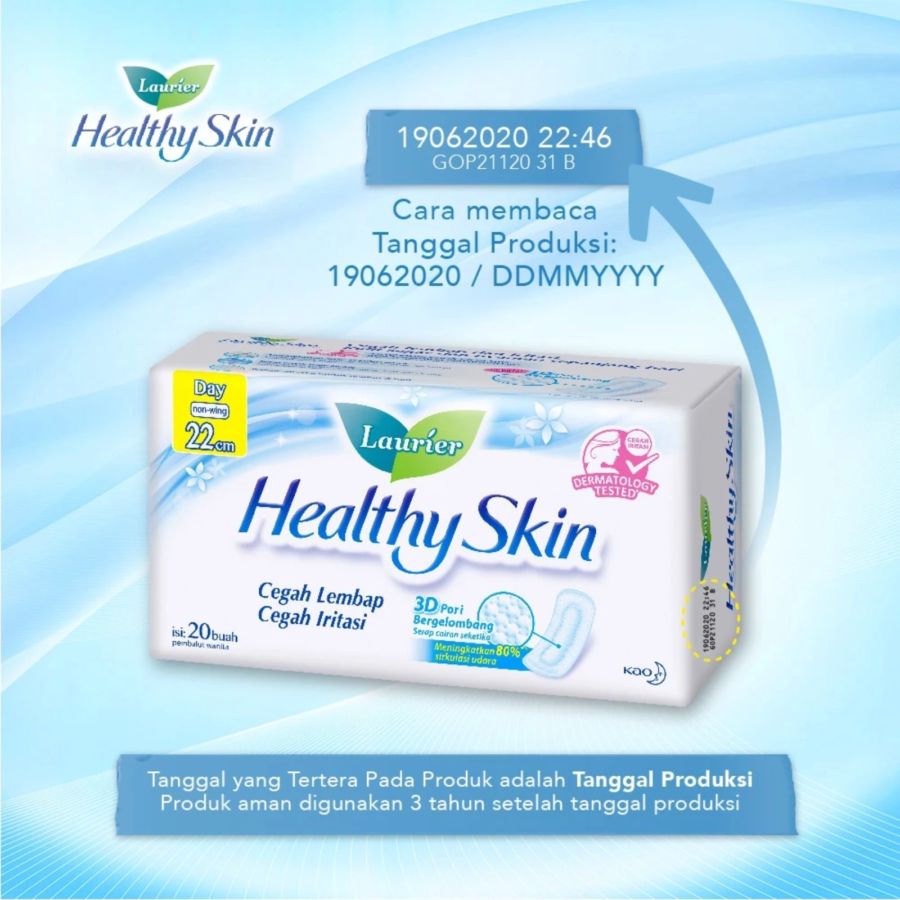 Laurier Healthy Skin Day Non Wing 22 cm Pembalut Kewanitaan 20pads