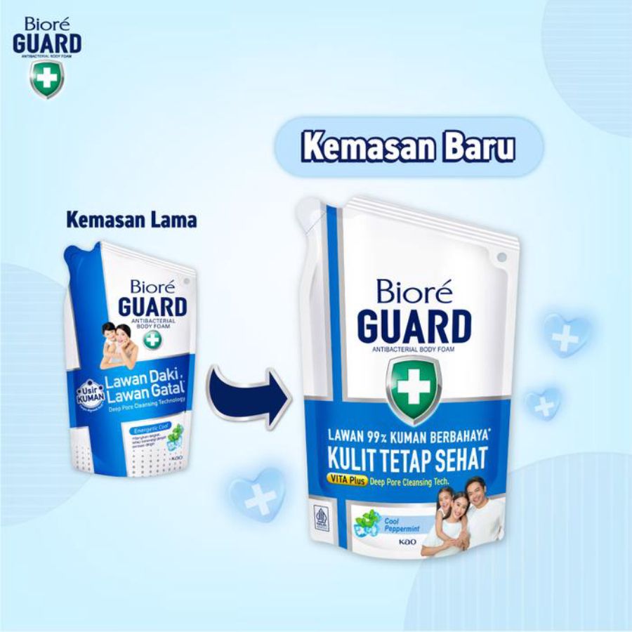 Biore Guard Cool Pepermint Antibacterial Body Foam Pouch 800ml