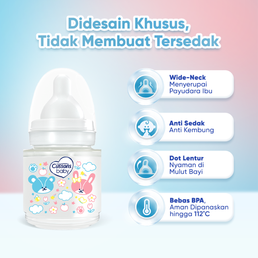 Cussons Baby Milk Bottle PP Wide Neck 125ml