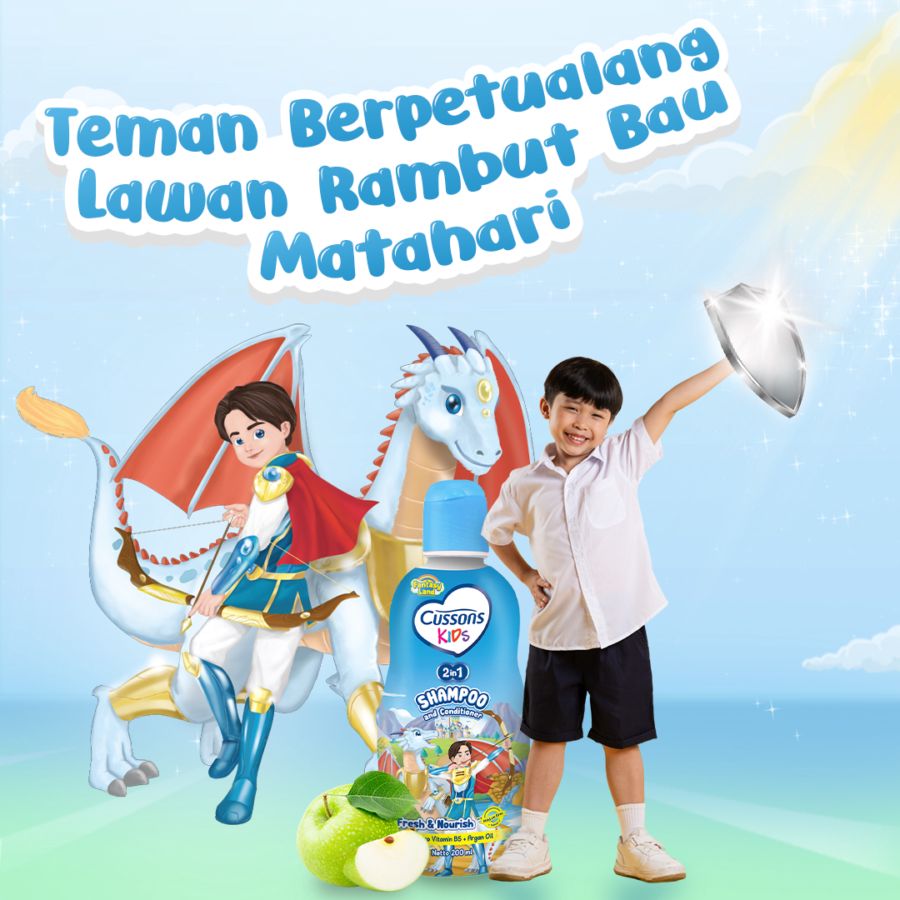 Cussons Kids Shampoo & Conditioner Apple Kebersihan Bayi 180ml