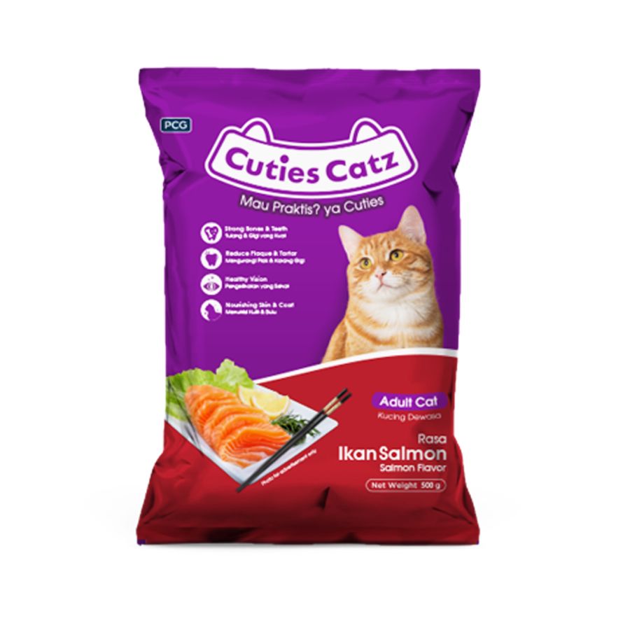 Cuties Catz Salmon Dewasa Makanan Kucing Kering 500gram