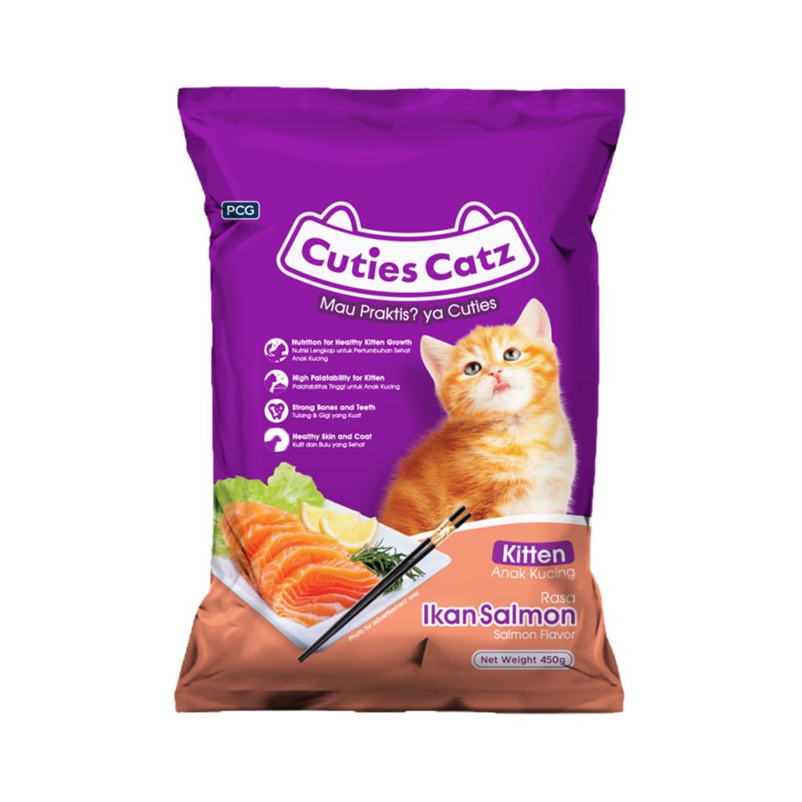 Cuties Catz Salmon Kitten Makanan Kucing Kering 450gram