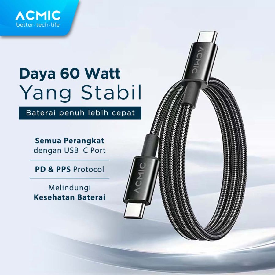 Acmic Power Delivery Type C to Type C Cable PDC100e 1 M 1pcs