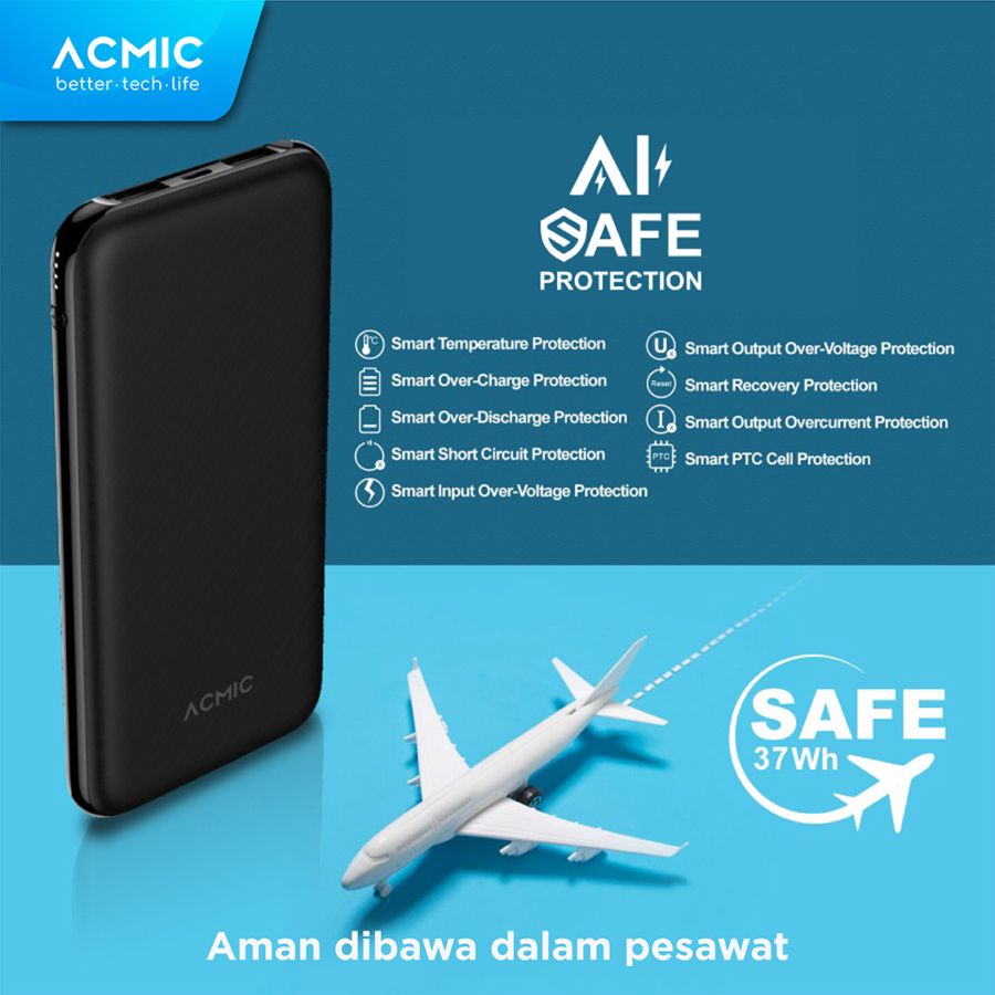 Acmic Power Bank Powerslim 10.000 mAh 1pcs