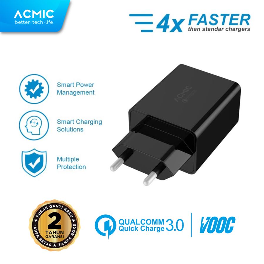 Acmic Charger Adaptor GaN Fast Charging 18 Watt CQC01 1pcs