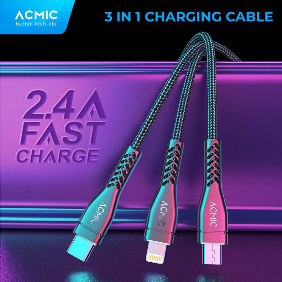 Acmic Trio 3 in 1 Cable Quick Charge 3.0 1pcs
