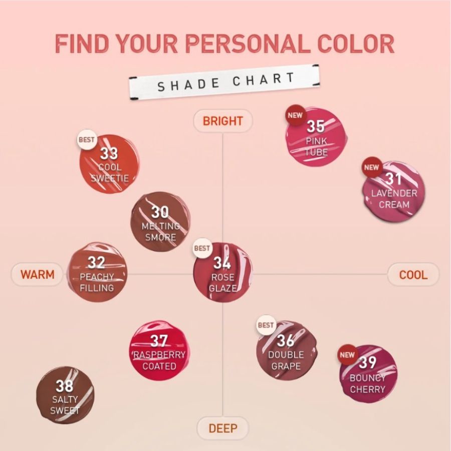 3CE Glazy Lip Glow 32 Peachy Lipstik 3gram