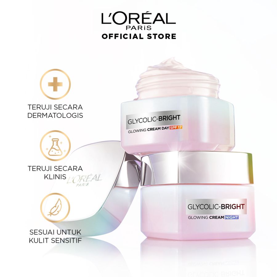 L'Oreal Paris Glycolic Glowing Day Cream SPF 17 15ml