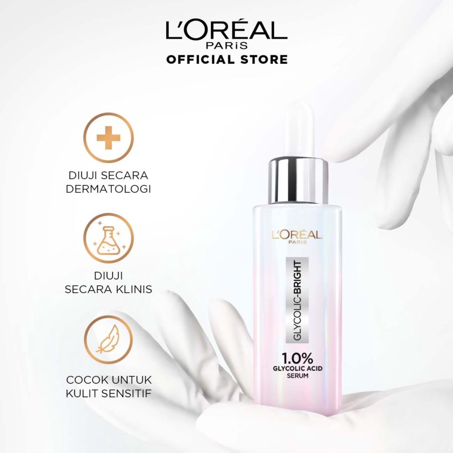 L'Oreal Glycolic Bright Glycoly Acid 1% Serum Wajah 15ml