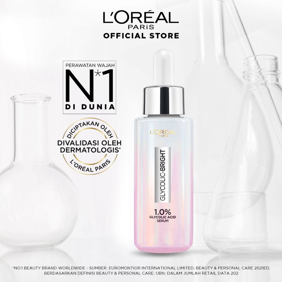 L'Oreal Glycolic Bright Glycoly Acid 1% Serum Wajah 15ml