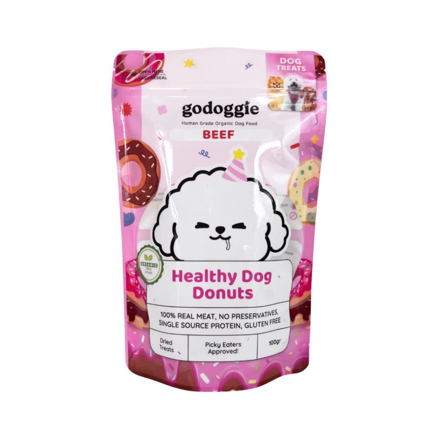 Godoggie Healthy Dog Donuts Beef Snack Anjing 100gram