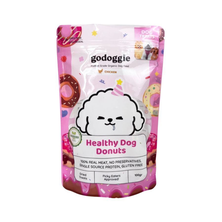 Godoggie Healthy Dog Donuts Chicken Snack Anjing 100gram