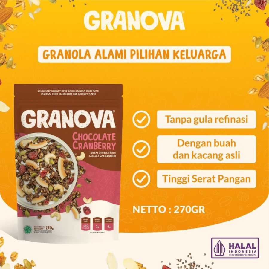 Granova Granola Chocolate Cranberry Homemade 270gram