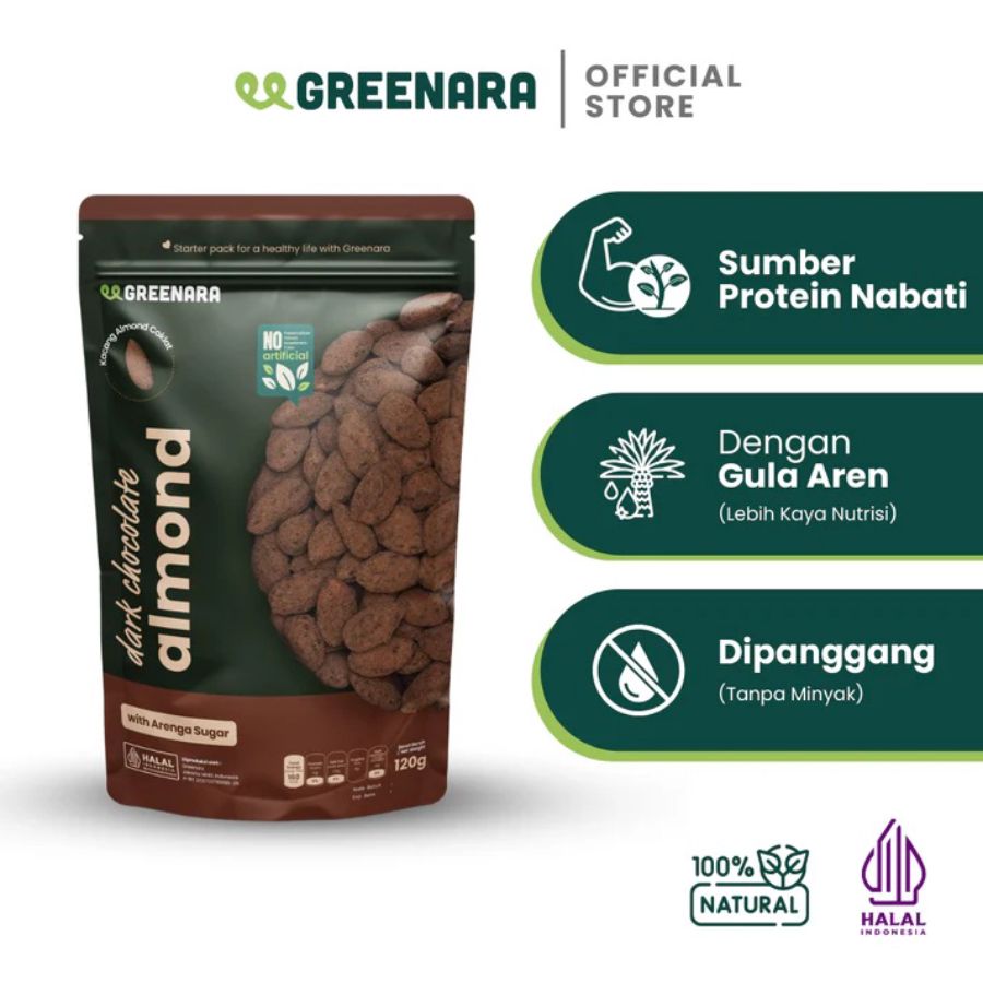 Greenara Dark Chocolate Almond 120gram