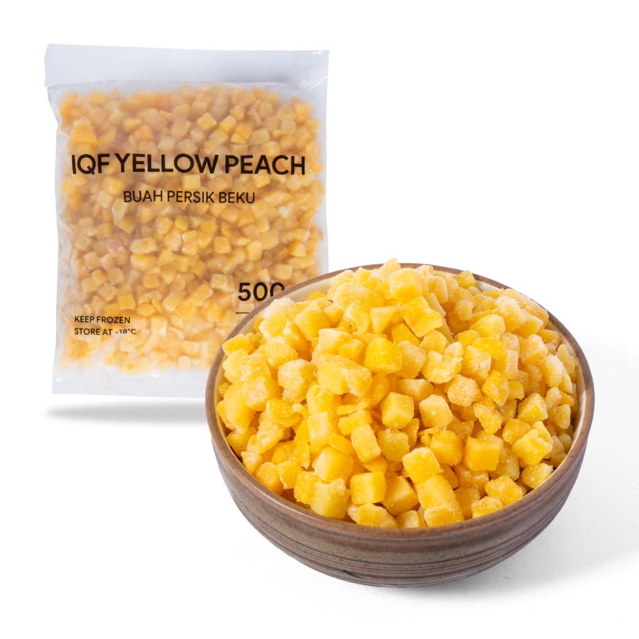 Yellow Peach Dices Frozen IQF Astro Farm
