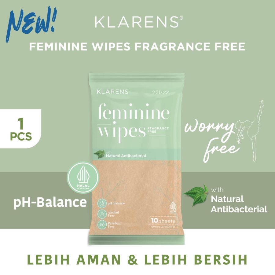 Klarens Femine Gentle Wipes Fragrance Free 10sheets
