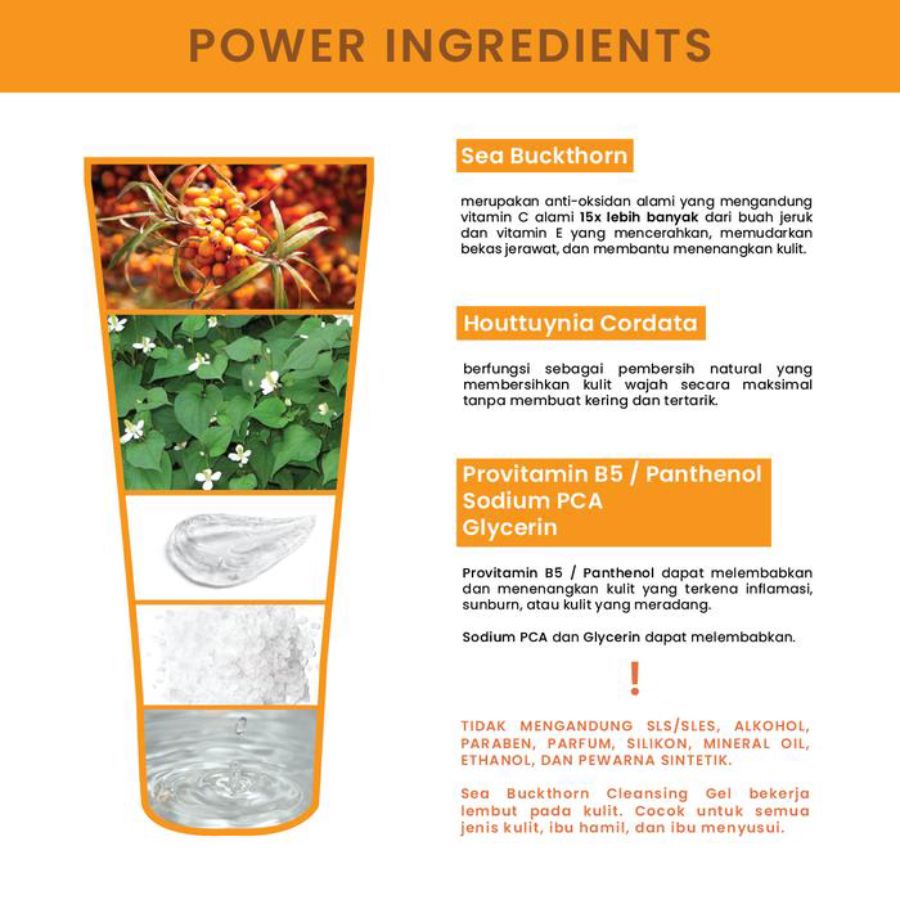 Kleveru Sea Buckthorn Cleansing Gel Face Wash 100ml