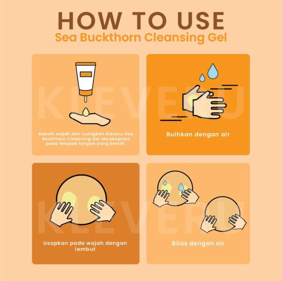Kleveru Sea Buckthorn Cleansing Gel Face Wash 100ml