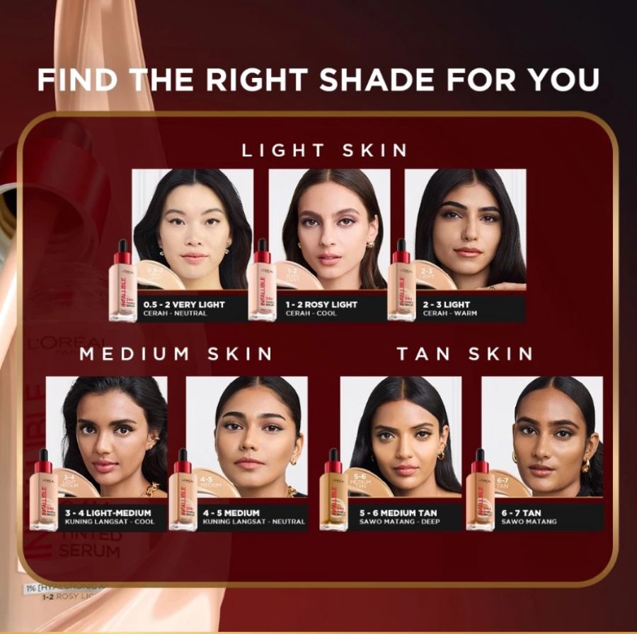 L'Oreal Paris Infallible 24H Tinted Serum 1-2 Rosie Light Foundation 30ml