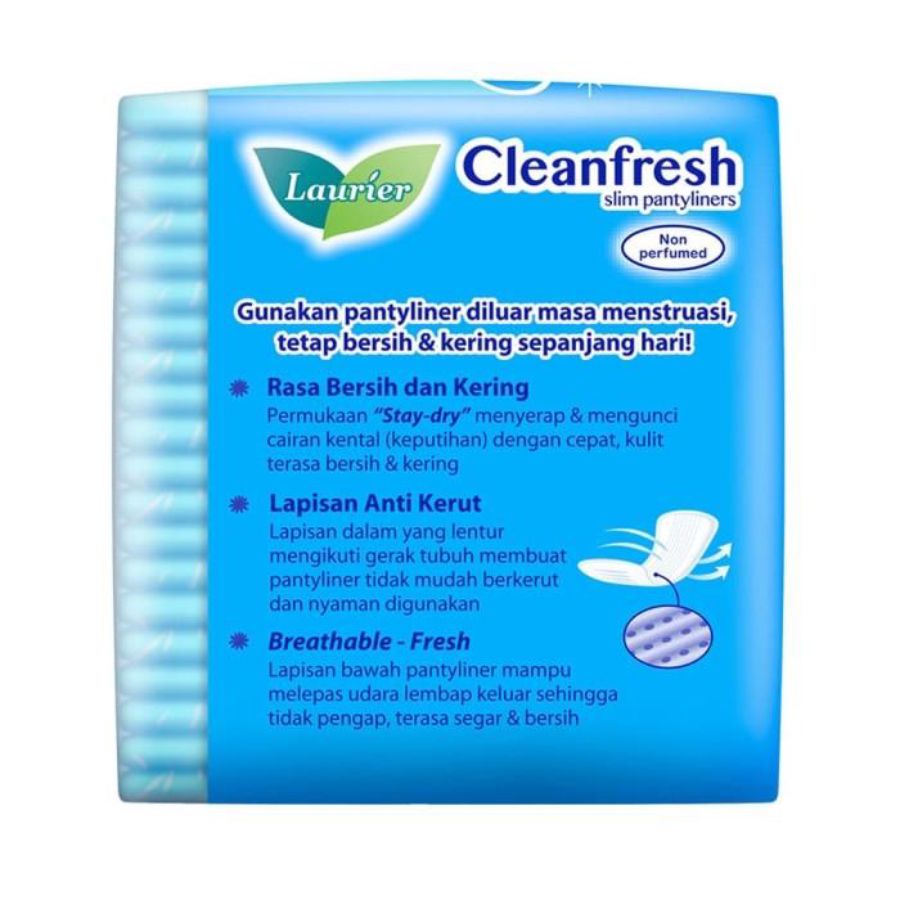 Laurier Cleanfresh Non Parfume Slim Pantyliner 20pads