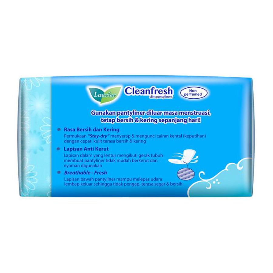Laurier Cleanfresh Non Perfume Pantyliner 40pads