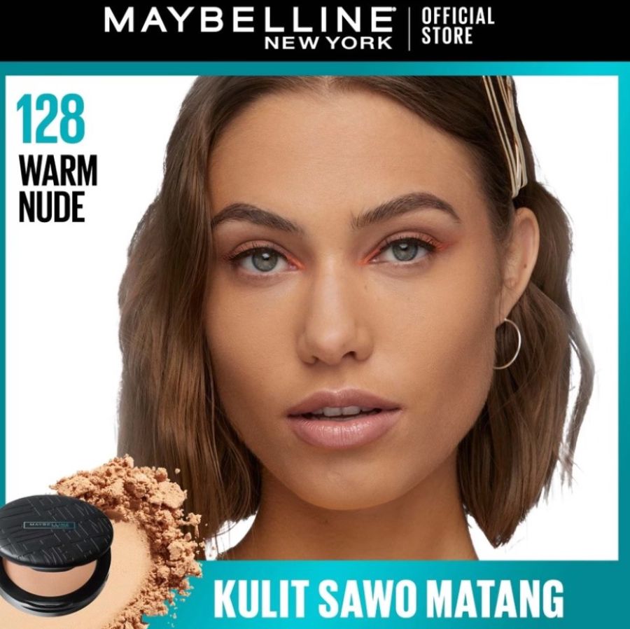 Maybelline FIT ME Matte 128 Warm Nude Bedak Padat 6gram