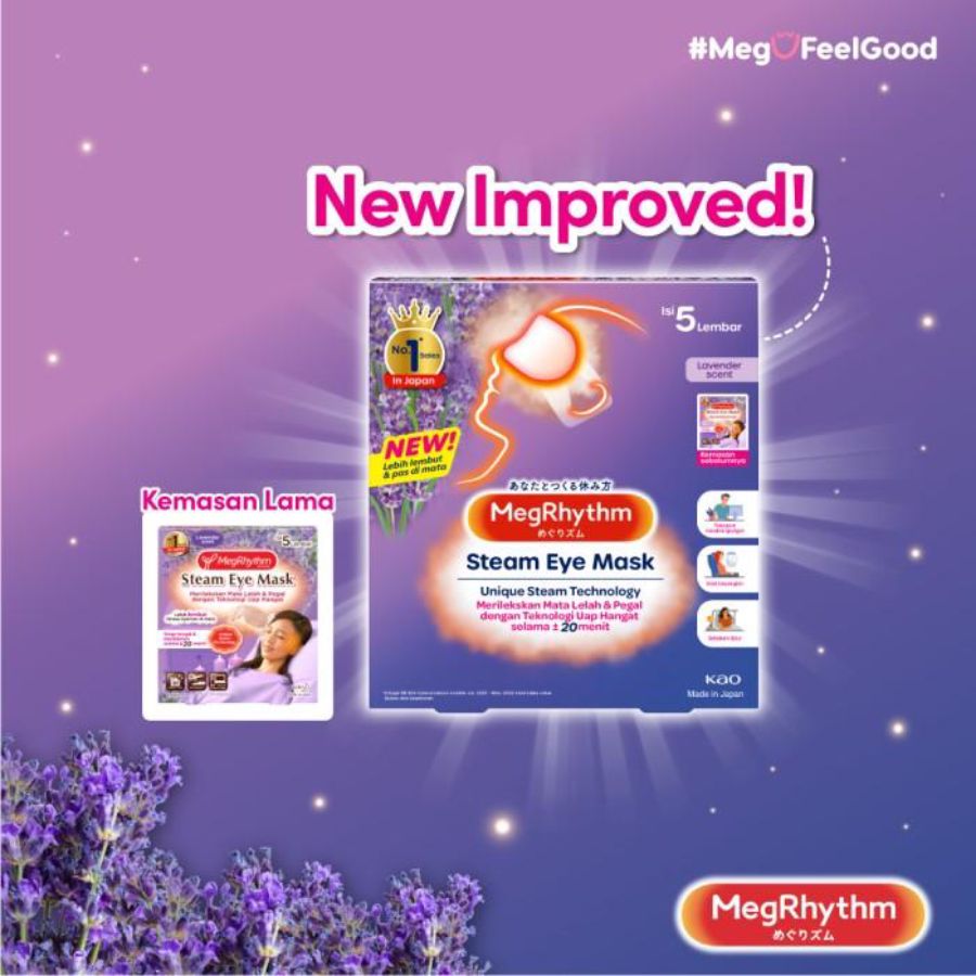 Megrhythm Steam Eye Mask Lavender Scent 1 pc 20gram