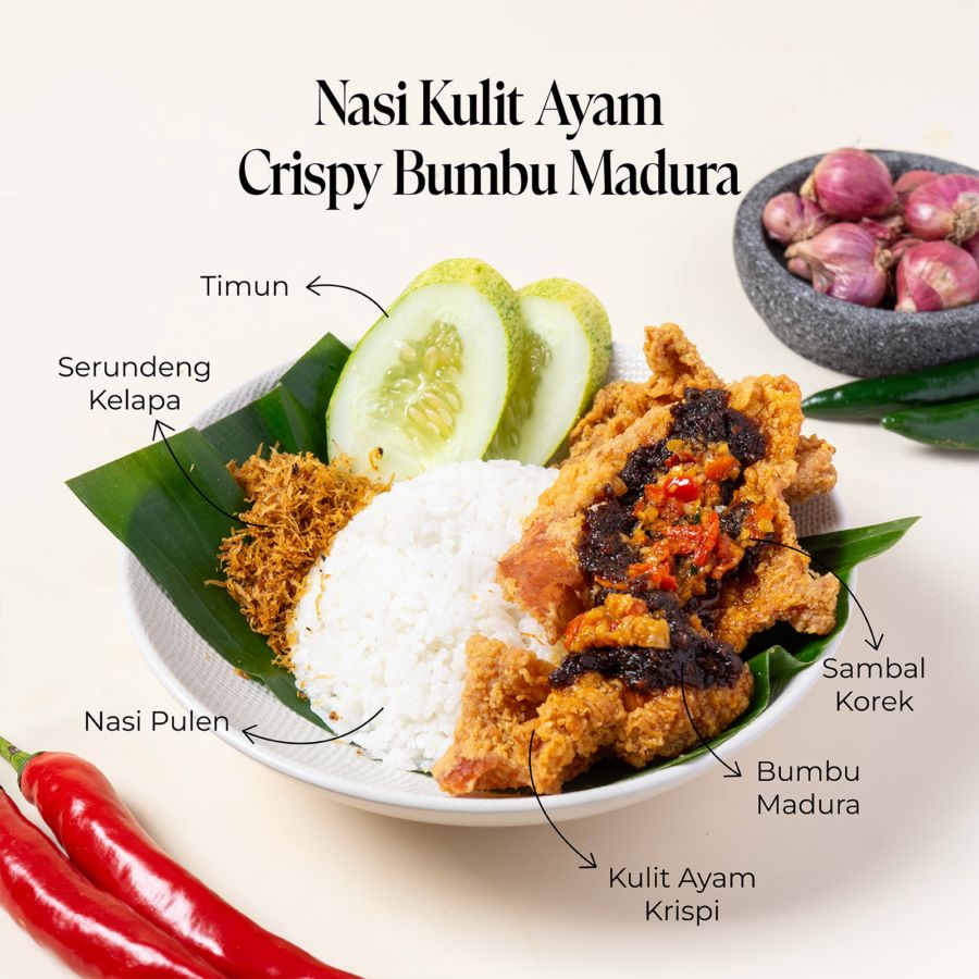 Nasi Kulit Ayam Crispy Bumbu Madura