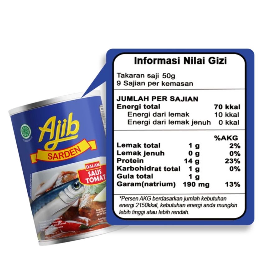 Ajib Sarden Dalam Saus Tomat 155gram