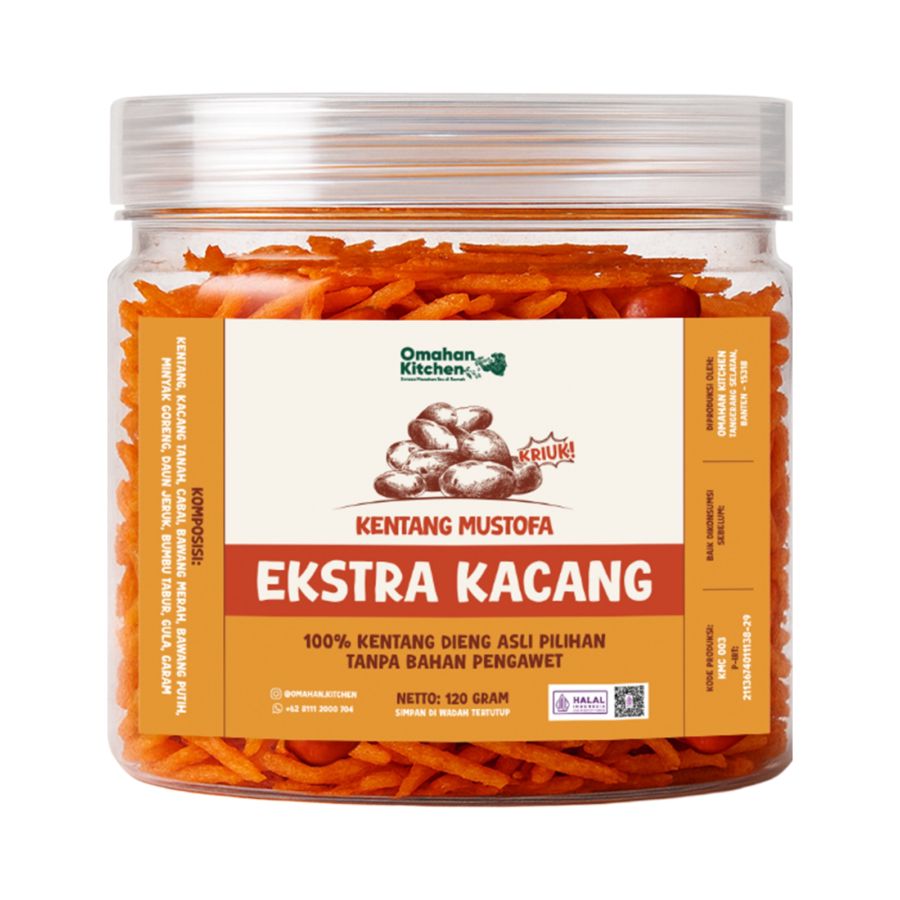 Omahan Kitchen Kentang Mustofa Ekstra Kacang Toples 120gram