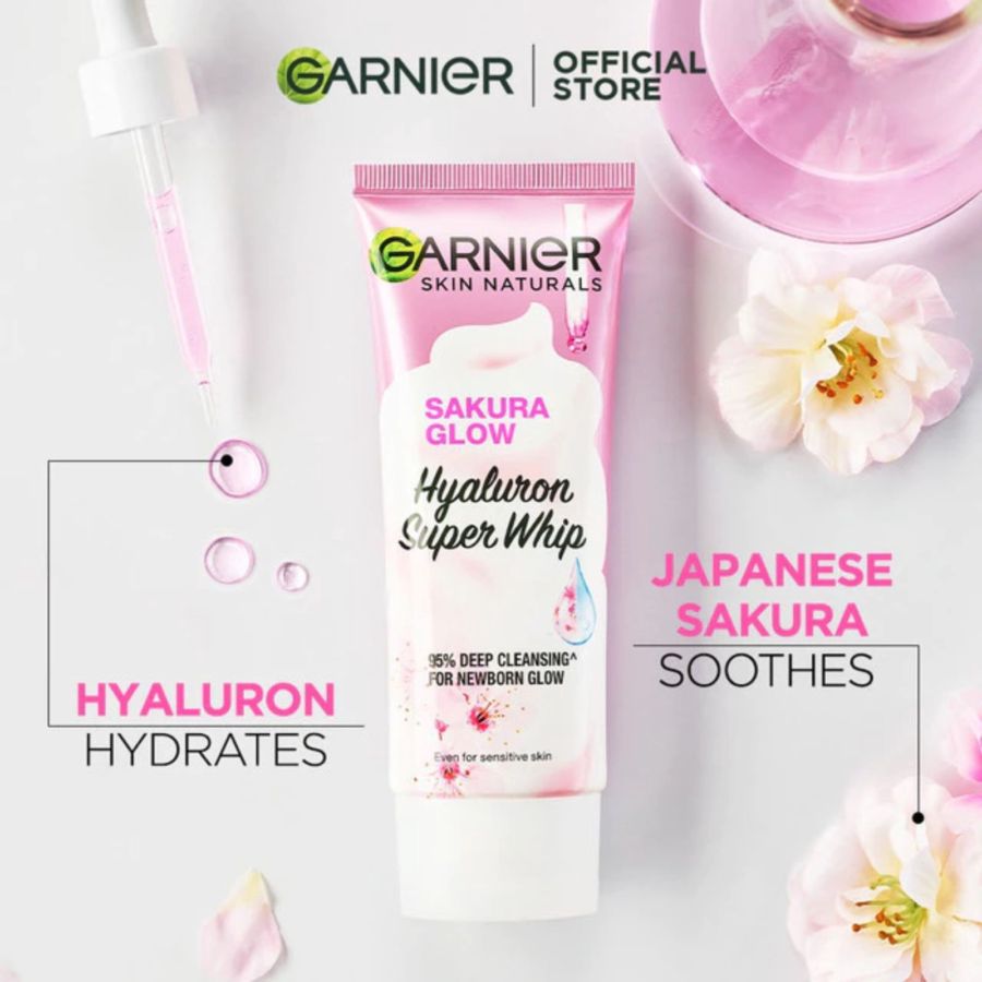 Garnier Sakura Glow Hyaluron Super Whip Foam Skin Care 100ml