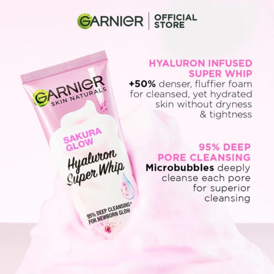 Garnier Sakura Glow Hyaluron Super Whip Foam Skin Care 100ml