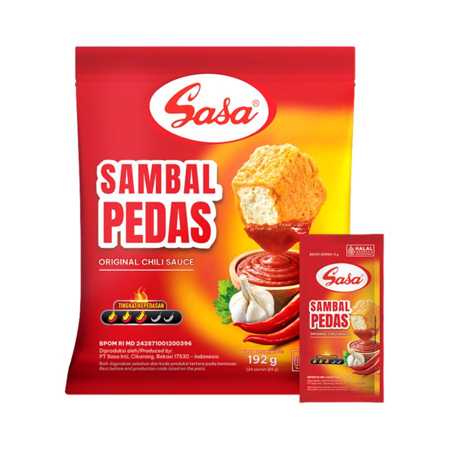 Sasa Saus Sambal Asli Sachet 24pcs x 8 gram 1pack