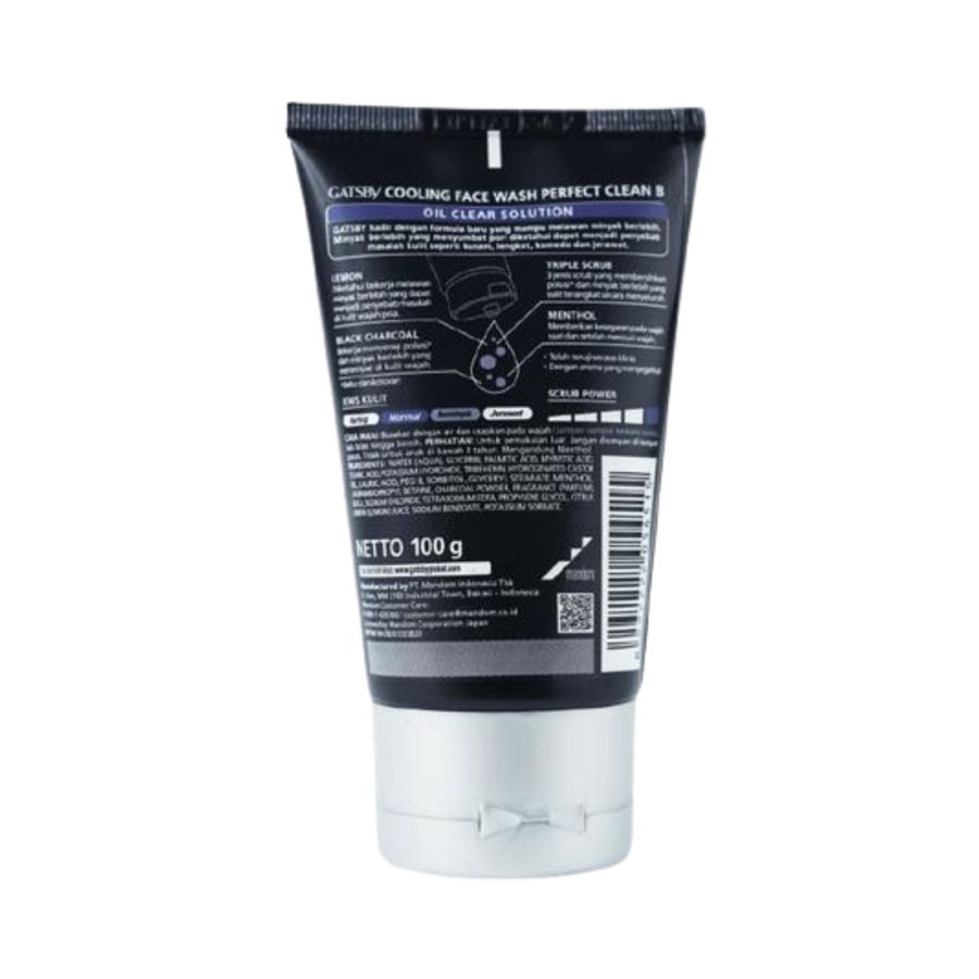 Gatsby Oil Clear Solution Perfect Clean Cooling Face Wash 100gram