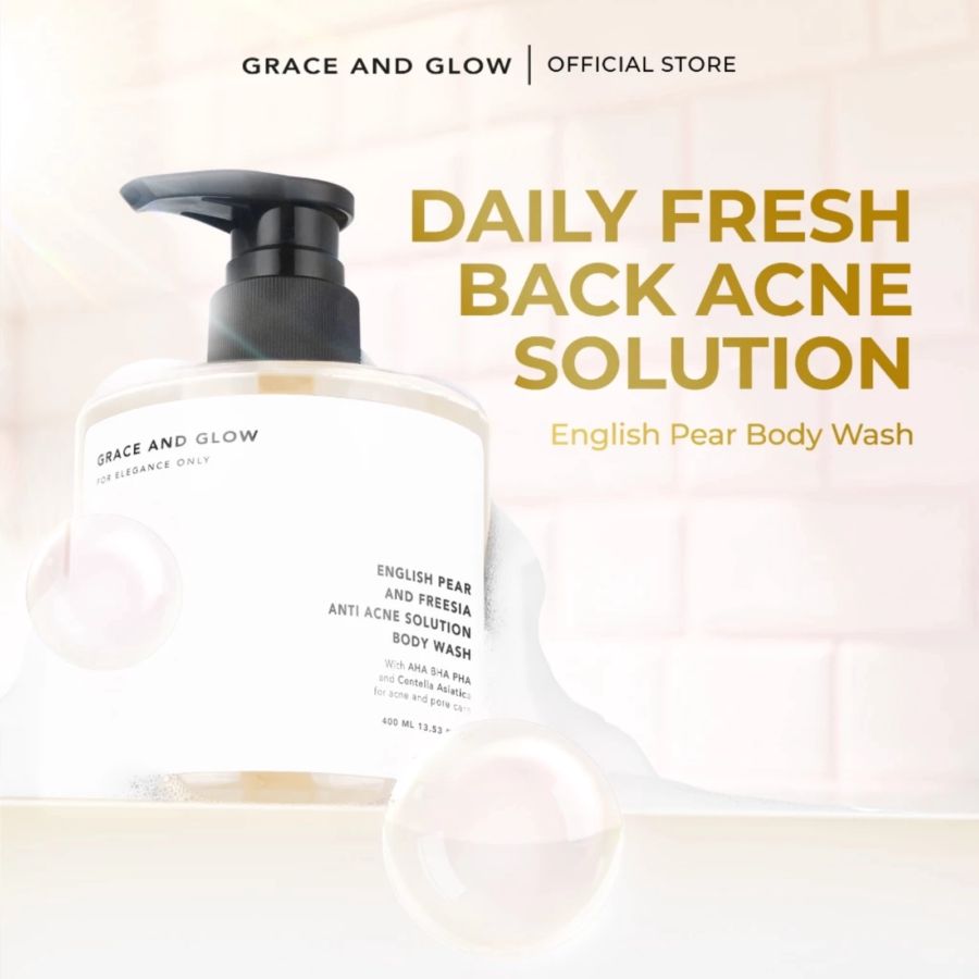 Grace and Glow English Pearl and Freesia Acne Solution Body Wash 400ml