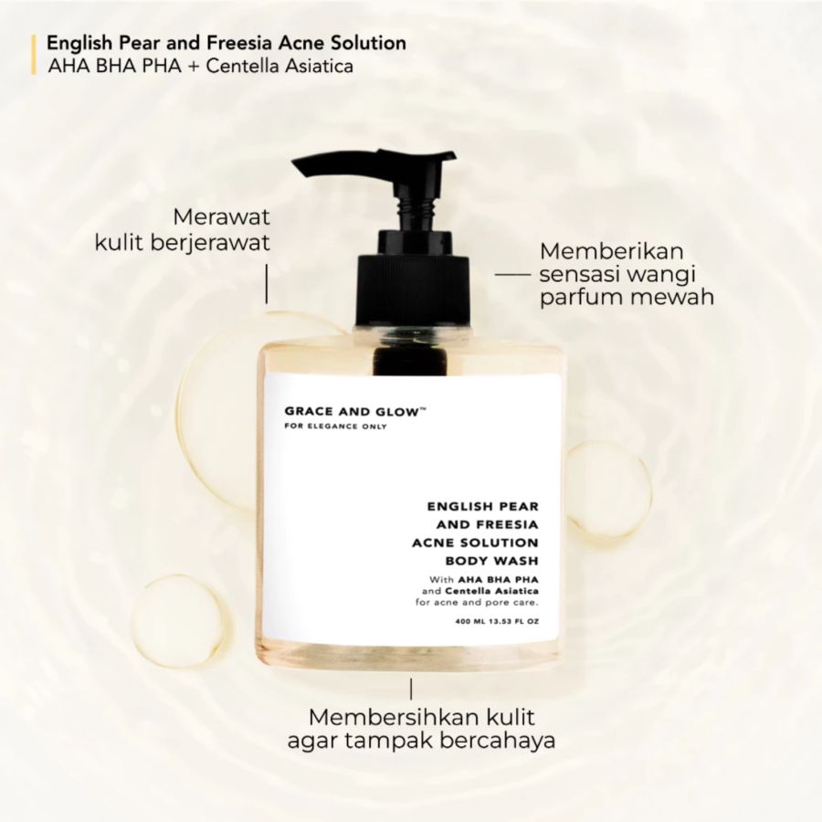Grace and Glow English Pearl and Freesia Acne Solution Body Wash 400ml