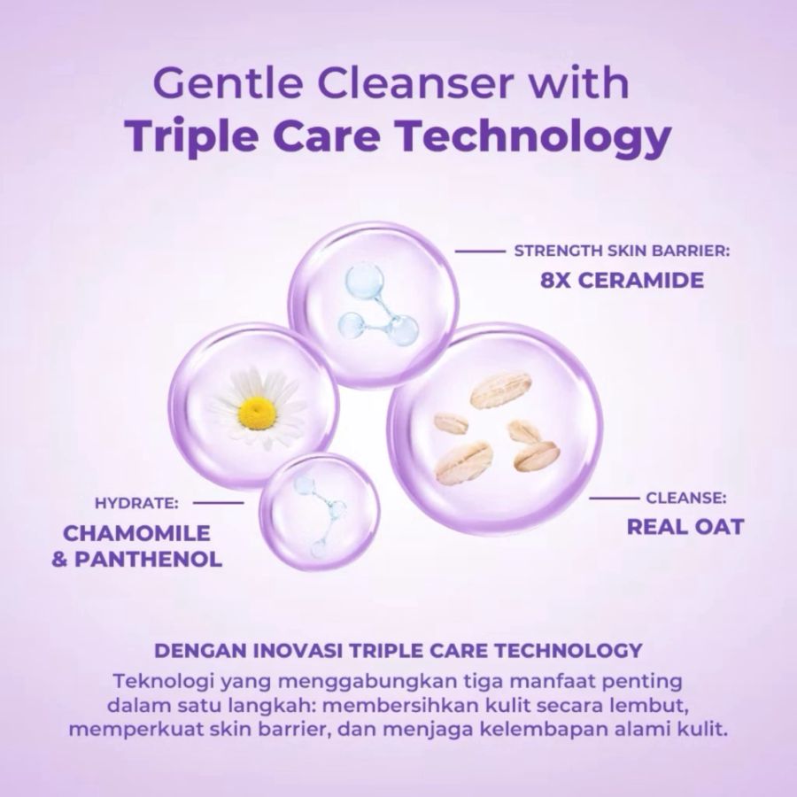 Facetology Triple Care Real Oat Cleanse Non-SLS pH Balance Facial Gel Cleanser 100ml