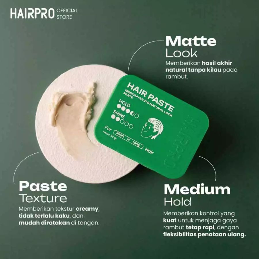 Hairnerds Hairpro Paste Medium Hold And Natural Look Pomade 50gram